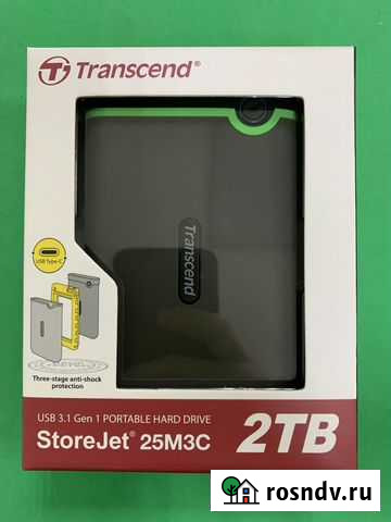 Transcend StoreJet 25M3C 2tb, NEW нал/безнал Москва - изображение 1