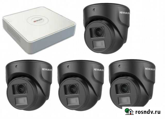 Комплект видеонаблюдения hiwatch на 4 камеры 1080p Саранск - изображение 1