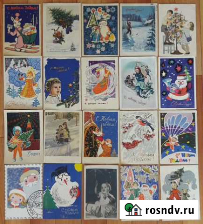 Советские новогодние открытки 50-60 х гг, подписан Новосибирск - изображение 1