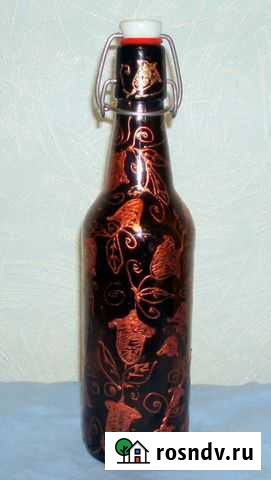 Бутылка с бугельной пробкой. Роспись Красноярск - изображение 1