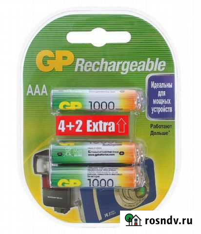 Аккумулятор GP Ni-Mh 1000 AAA, 6 ед Красноярск - изображение 1