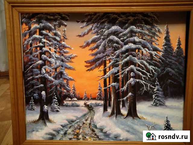 Картина маслом Зимний вечер 40*50 Королев - изображение 1