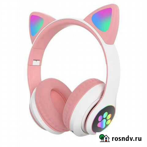 Детские наушники Bluetooth с ушками, кошечка Омск - изображение 1