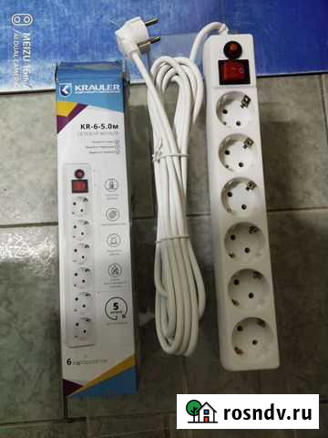 Сетевой фильтр - удлинитель krauler KR-6-5,0M 5,0m Севастополь - изображение 1