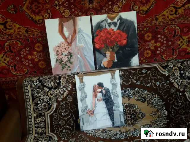 Свадебный триптих. Картины по номерам (готовые) Волжский - изображение 1