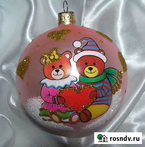 Елочные шары диаметр 8,5 см, стекло Грязи - изображение 1