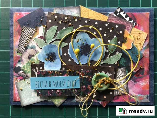 Открытка ручной работы с декоративными элементами Ростов-на-Дону - изображение 1
