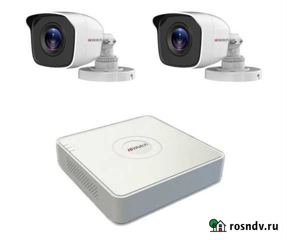 Комплект видеонаблюдения hiwatch на 2 камеры 2мп Саранск - изображение 1