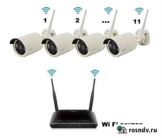 Видеонаблюдение wi fi Full HD 5MP комплект 4 сам Красноярск