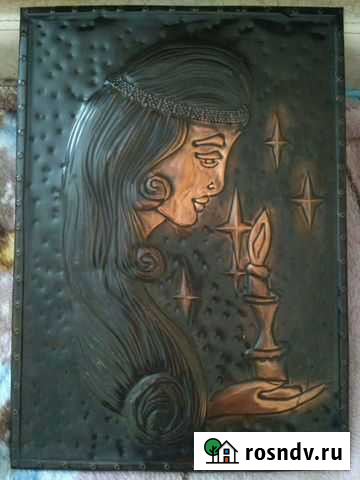 Чеканка Девушка со свечей Богородск - изображение 1