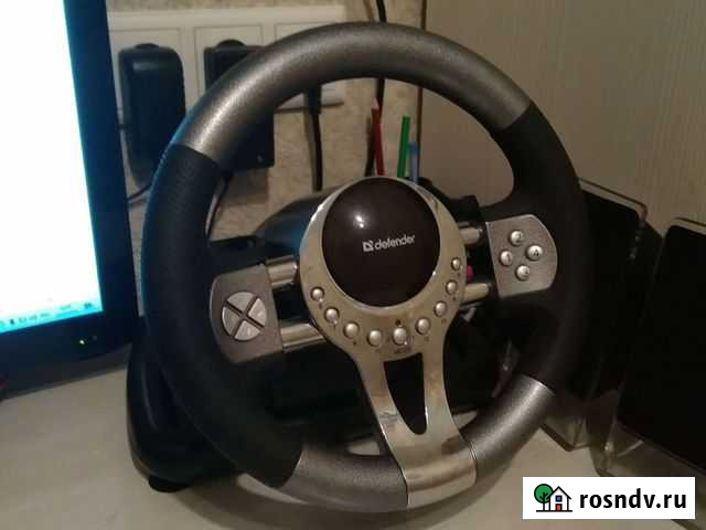 Игровой руль с педалями для пк Казань - изображение 1