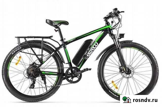 Электровелосипед Eltreco XT 850 new черно-зеленый Казань - изображение 1