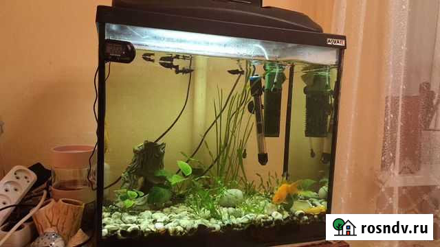 Аквариум 70 литров с раздвижным столом времён СССР Шахты - изображение 1