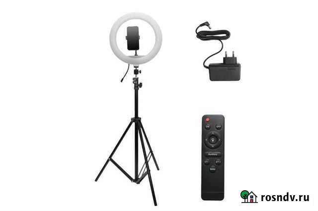 Светодиодная кольцевая лампа 30 см с пду +штатив Улан-Удэ - изображение 1