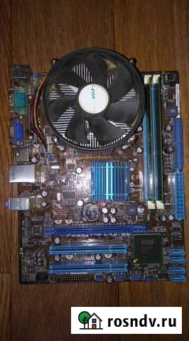 Матплата P5G41T-M S 775+процессор+кулер+4гб DDR3 Нижнекамск - изображение 1