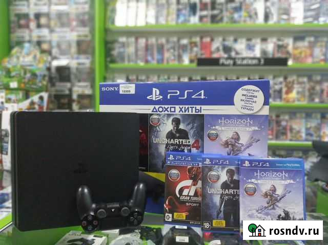 Мега-бандл PS4 Slim 500gb +3 игры Кострома - изображение 1