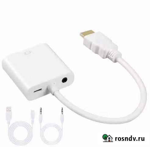 4) Переходник hdmi vga со звуком и питанием и без Уфа - изображение 1