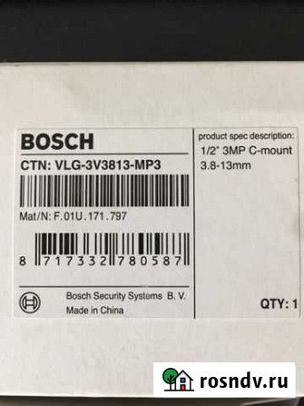 Объектив VLG-3V3813-MP3 Bosch Ростов-на-Дону - изображение 1