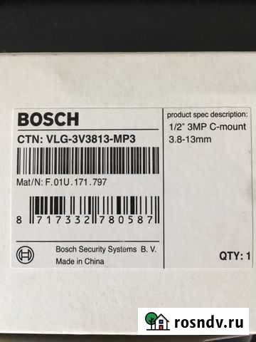 Объектив VLG-3V3813-MP3 Bosch Ростов-на-Дону - изображение 1