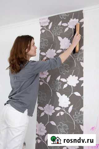 Поклейка обоев +шпаклёвка стен Омск - изображение 1