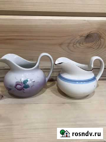 Старинный фарфоровый молочник сливочник М.С.Кузнец Кинешма - изображение 1