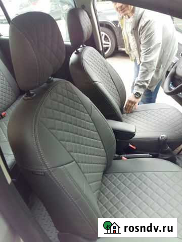Чехлы на сидения Renault Logan 2 Эко кожа ромбик Йошкар-Ола - изображение 1