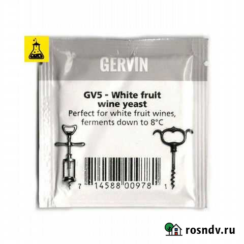Винные дрожжи gervin GV5 для белых фруктовых вин Мытищи - изображение 1