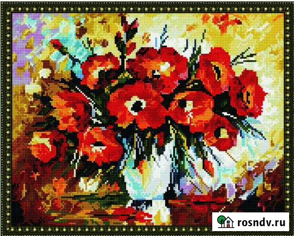Алмазная мозайка 40*50 Маки в вазе Вологда - изображение 1