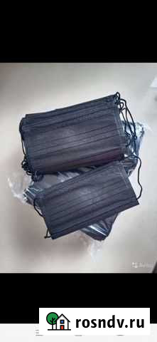 Маска медицинская черная Зеленогорский - изображение 1