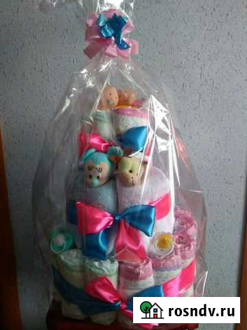 Торт из подгузников (для новорожденных) Ижевск - изображение 1