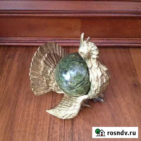 СССР.Статуэтка Глухарь,бронза,малахит Щёлково - изображение 1