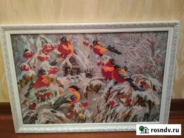 Картина бисером снегири Калуга - изображение 1