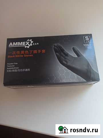 Перчатки нитриловые черные s,м Омск - изображение 1