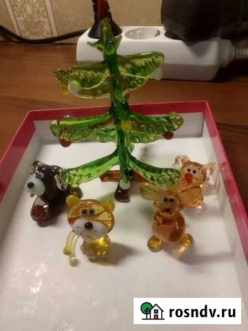 Коллекция стеклянных знаков зодиака 12 штук и елка Тында - изображение 1