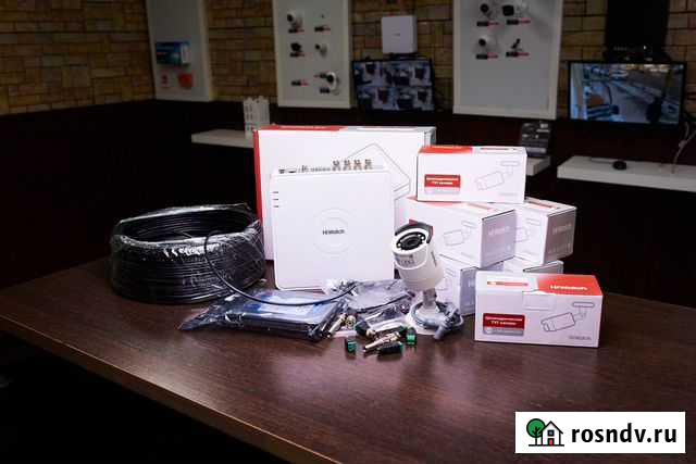 Комплект видеонаблюдения 6 камер HiWatch + HDD Курган - изображение 1