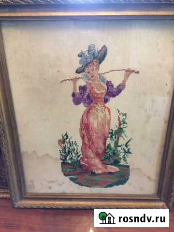 Старинная вышивка картина Калуга - изображение 1