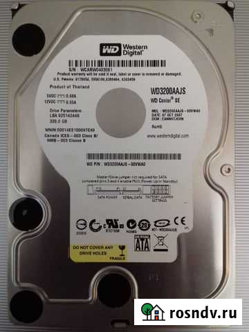 HDD жёсткий диск WD Caviar 320 GB, 3.5, SATA Ростов-на-Дону - изображение 1