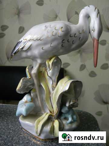Статуэтка цапля с лягушкой Кольчугино - изображение 1