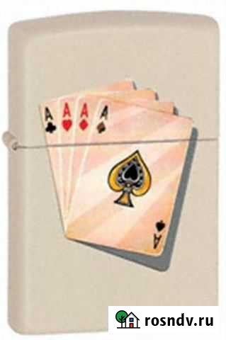 Зажигалка Zippo 24795 четыре туза белая матовая Краснодар - изображение 1