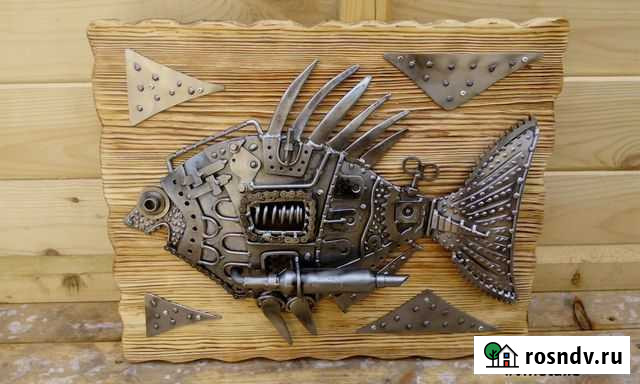 Механическая рыба.Ресайкларт панно Сертолово - изображение 1