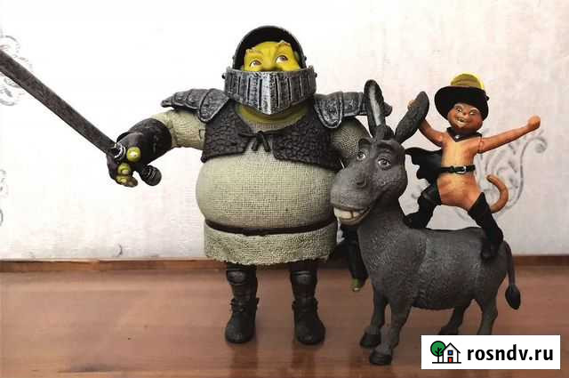 Коллекционные фигурки Шрек, Осел и Кот в Сапогах Вологда - изображение 1