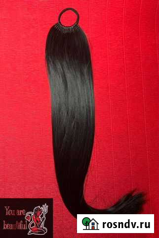 Хвост, волосы накладные, хвост на резинке,афрорези Шахты - изображение 1