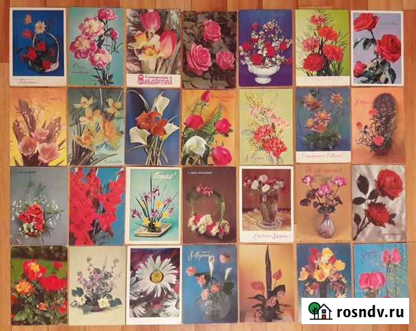 Советские открытки - цветы (подписанные) Томск - изображение 1