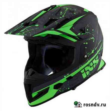 Кроссовый шлем IXS 361 2.1 черно-зеленый Тверь