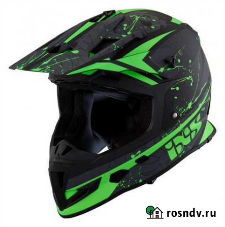 Кроссовый шлем IXS 361 2.1 черно-зеленый Тверь - изображение 1