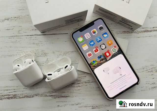 AirPods 2 / AirPods PRO + чехол (чип 2021г.) новые Владимир - изображение 1