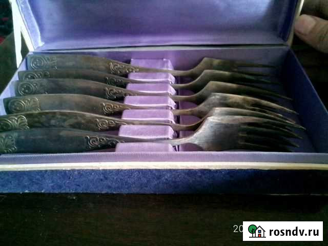 Вилки столовые набор 1982г с серебрением Хомутово - изображение 1