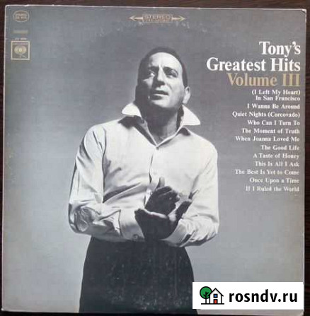 LP Tony Bennett Tonys Greatest Hits Volume III Барнаул - изображение 1