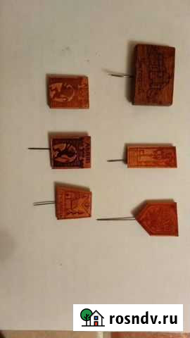 Деревянные значки на иголках Рязань - изображение 1