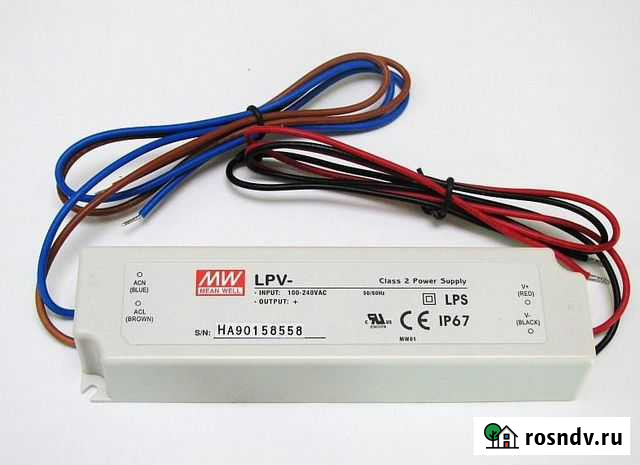 Блок питания Mean Well LPV-100W 12V IP67 Челябинск - изображение 1